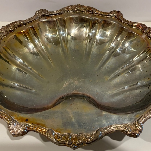 VTG EPCA Silverplate Footed Shell Shaped Bowl/Plate/Bonboniere by Poole - Picture 3 of 3